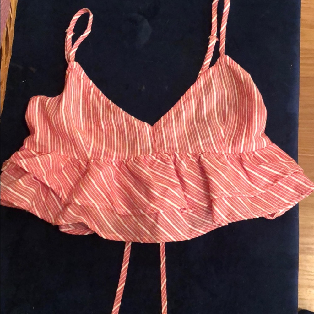 Super cute stripe crop top with string in back